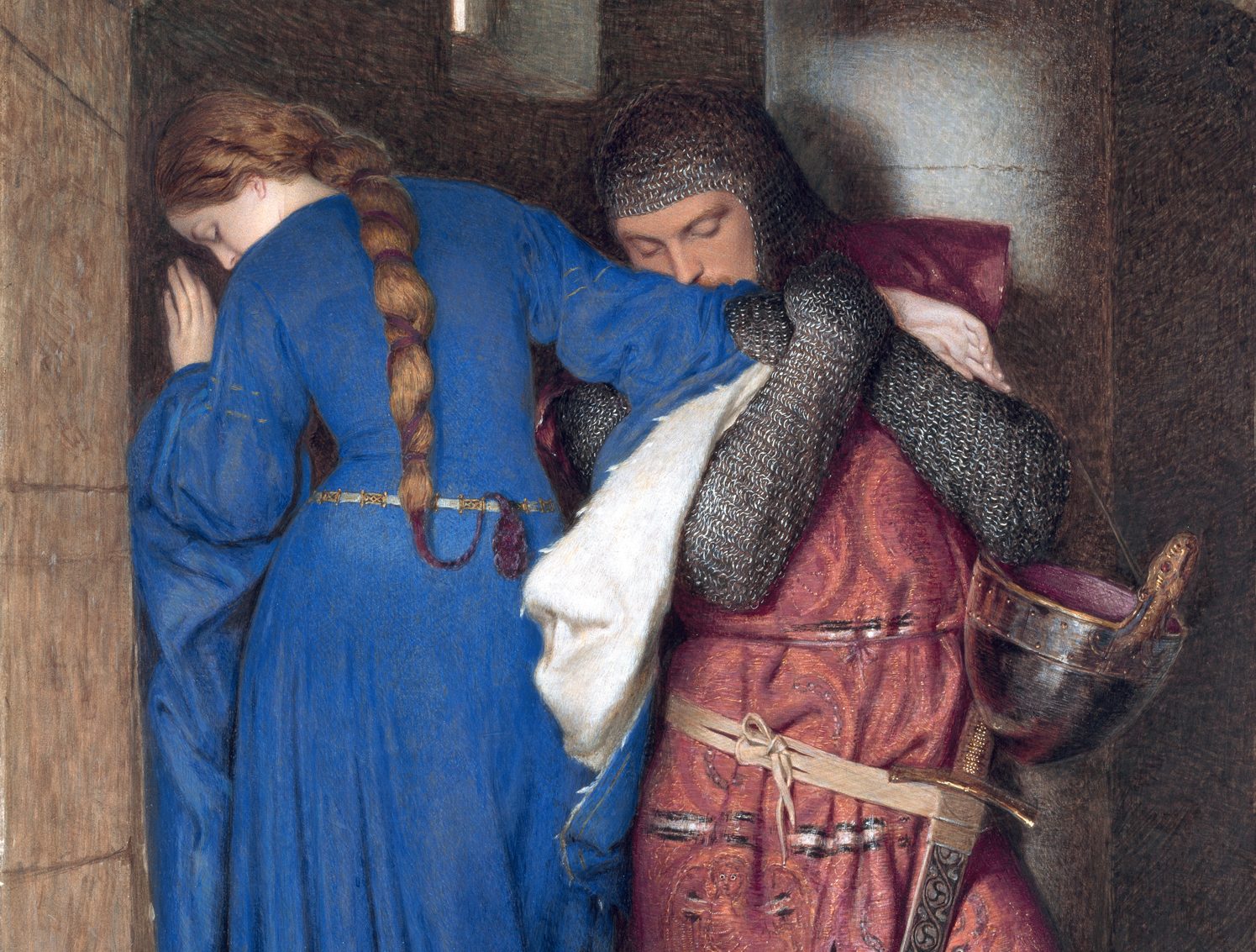 Hellelil and Hildebrand, the meeting on the turret stairs, by Frederic William Burton